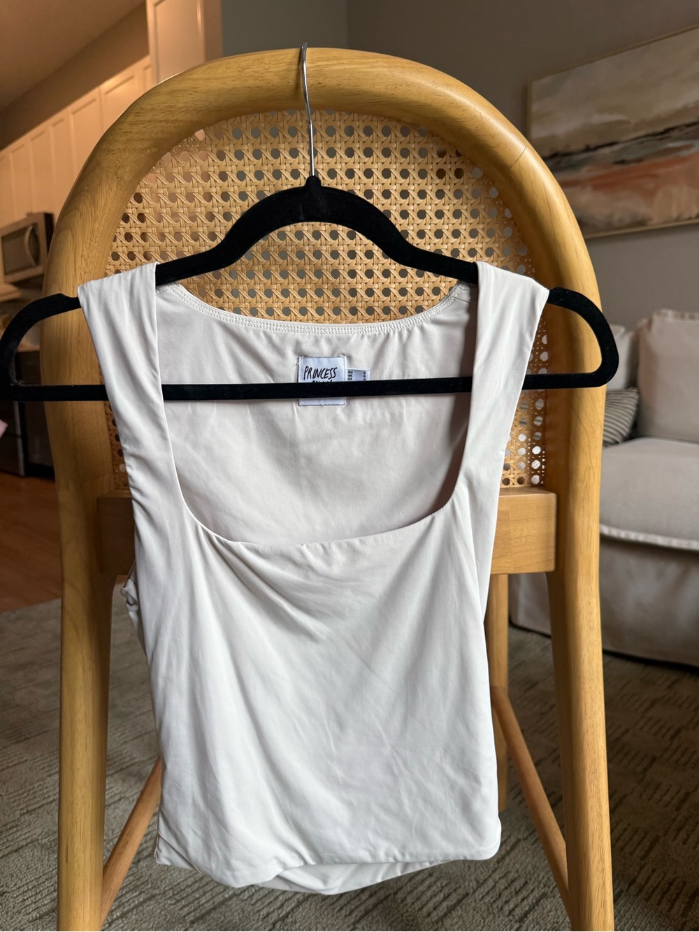 Princess Polly Cream Scoop Neck Tank